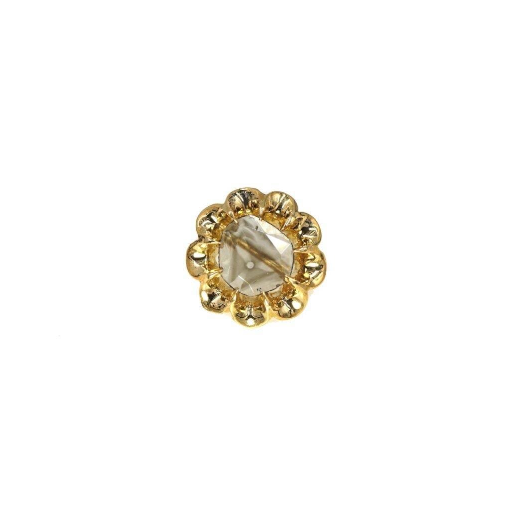 Slice cut diamond 18k Gold Pendant Carbon drop - Order now